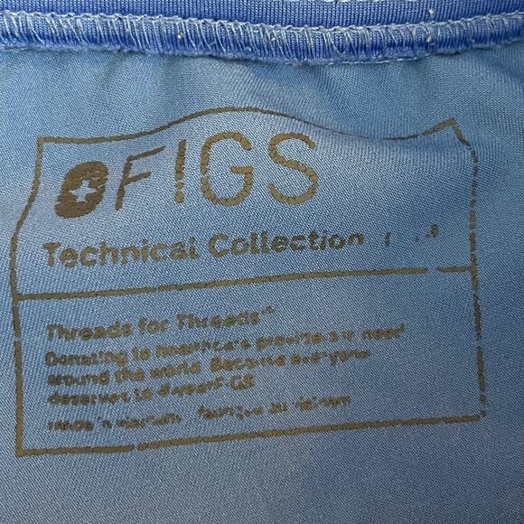 FIGS Jogger Pants Pull On Scrubs Zip Cargo Pocket Blue Women’s Size Medium - Picture 9 of 9